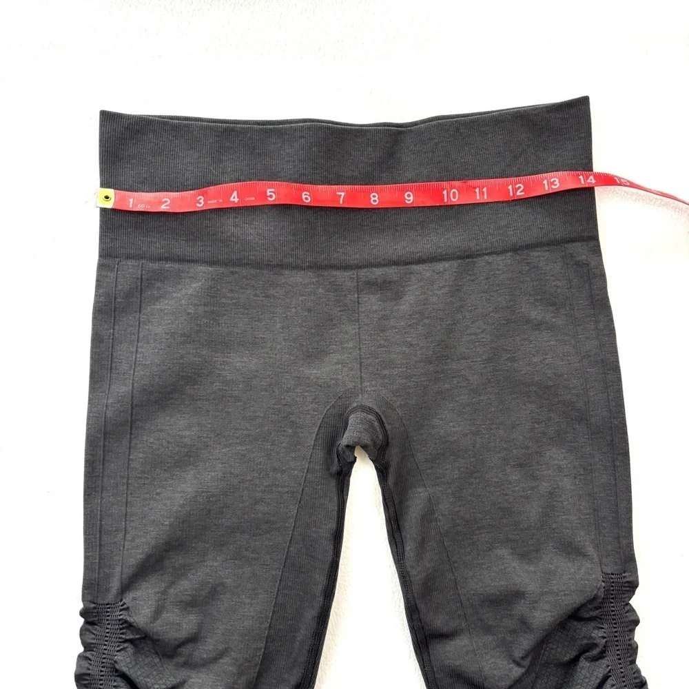 Lululemon Dark Gray in The Flow Crop Scrunch Midrise Compression‎ Capri Leggings